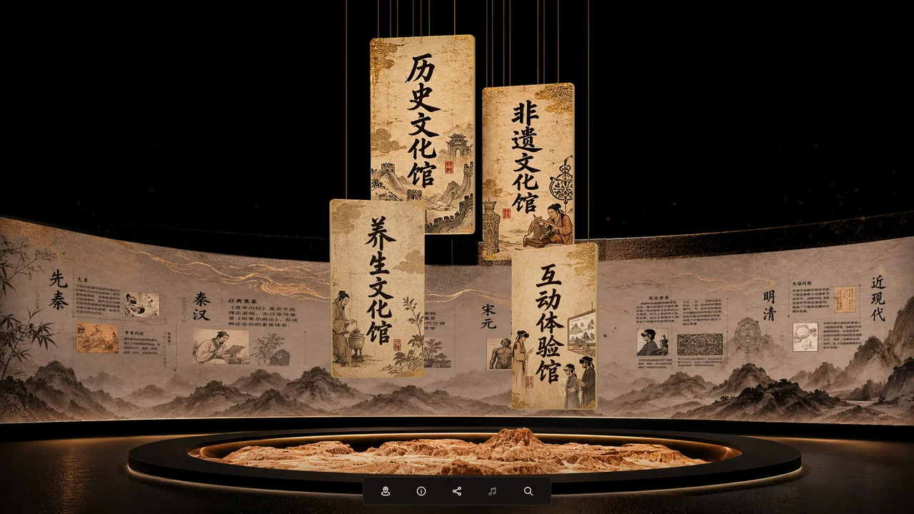 中医数字展厅与文化地图项目界面